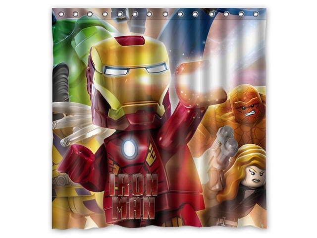 Lego Iron Man 01 Design Polyester Fabric Bath Shower Curtain