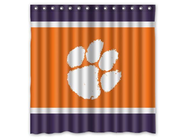 Clemson Tigers Ncaa Team 1 Design Polyester Fabric Bath Shower