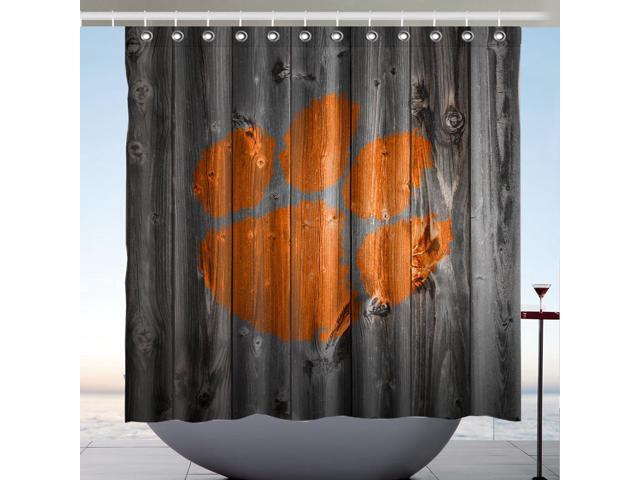Clemson Tigers Ncaa Design Polyester Fabric Bath Shower