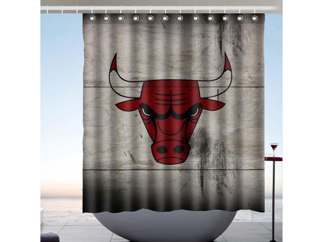 Chicago Bulls Nba 04 Fans Bath Shower, Bull Shower Curtain