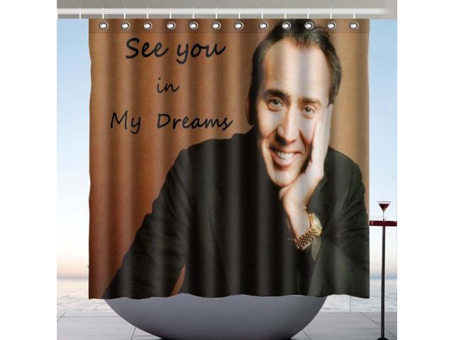 Nicolas Cage See You In My Dreams Design Polyester Fabric Bath Nicolas Cage See You In My Dreams Design Polyester Fabric Bath Shower Curtain 180x180 Cm