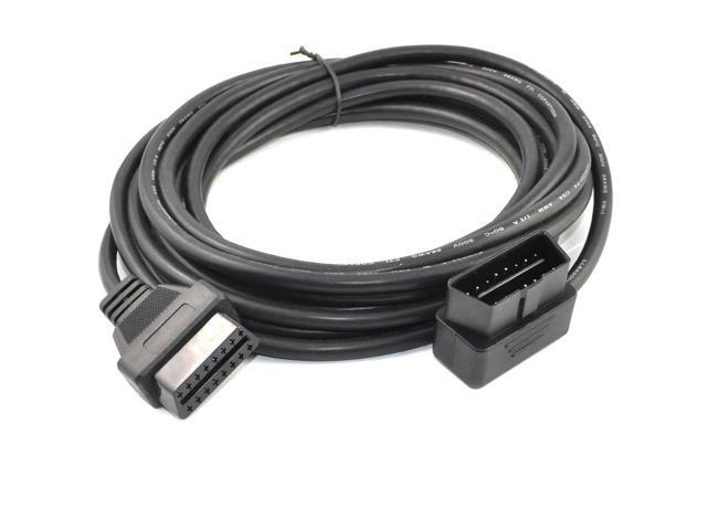 iKKEGOL 16ft Feet 5M OBD II OBD2 16 Pin Right Angle Male to Female Splitter Extension