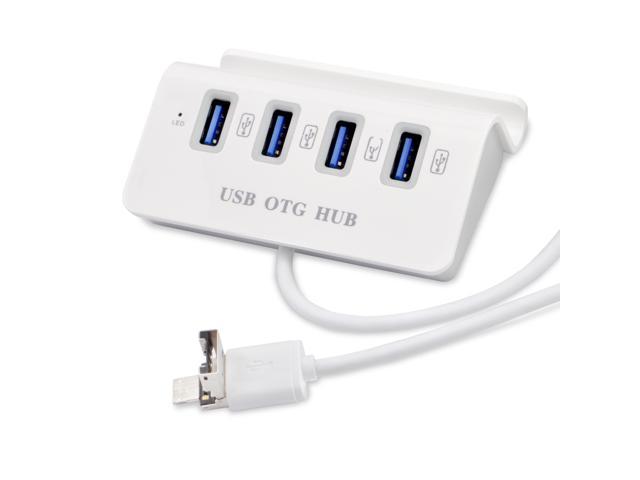 4-USB 2.0 OTG HUB / Dock for Mobile Phone / Computer - White