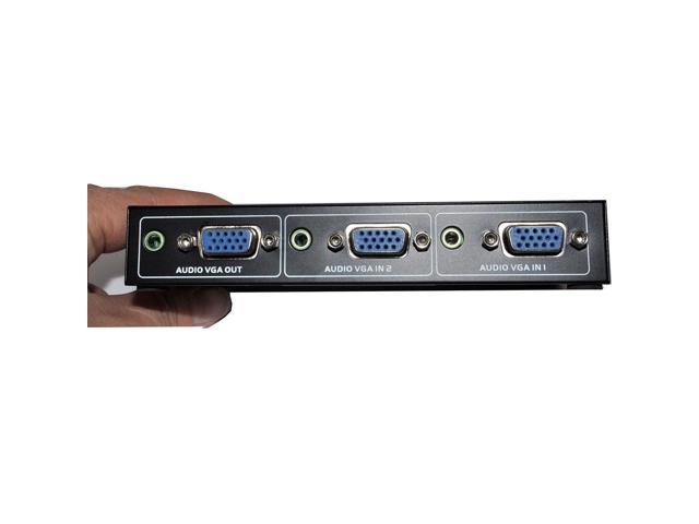 Ikkegol 2 Port Vga Audio Video Switch 2x1 Svga Switcher Box 2 In 1 Out Pc Monitor Lcd Tft