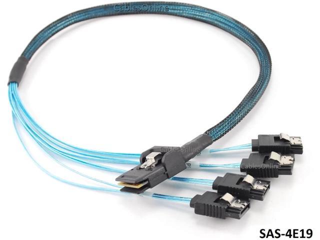 Mini SAS Male to 4x SATA 7-Pin Female Cable SAS-4E19C SFF-8087 CablesOnline 19in Internal 