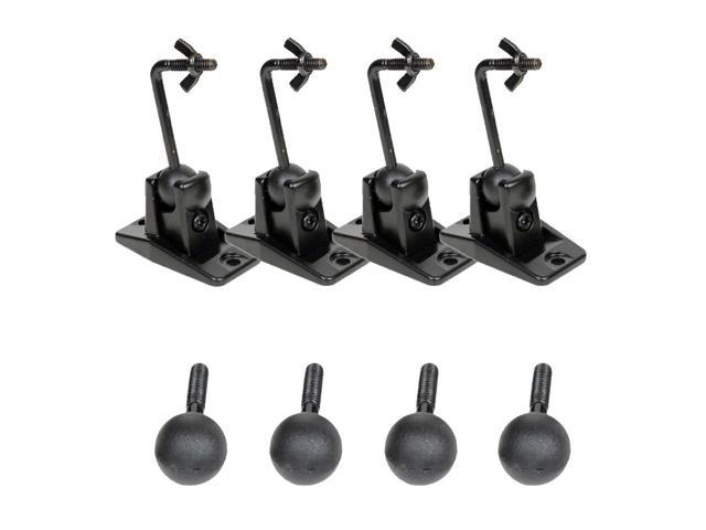 Videosecu Universal 4 Packs Satellite Surround Sound Audio Speaker Mount Wall Ceiling Bracket Black Bjt