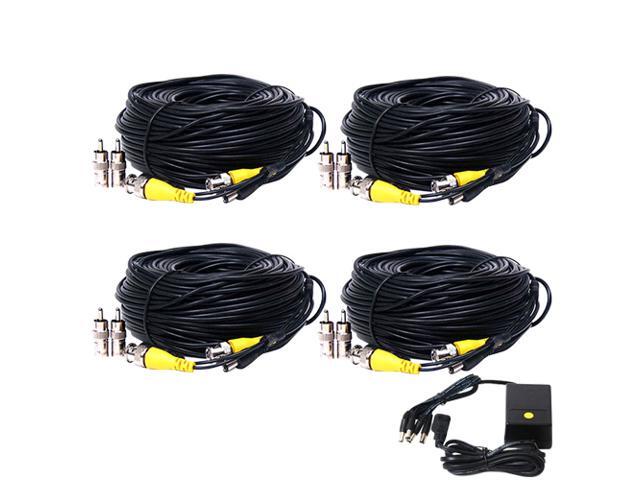 VideoSecu 4 Pack 150ft Video Power Extension Cable Wire Cord And 4CH Power Supply With BNC RCA - View #11