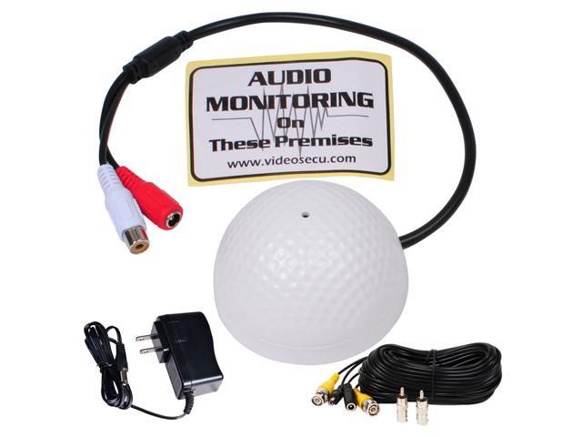CCTV High Sensitive Microphone Security Camera RCA Output Audio Power Cable bpk