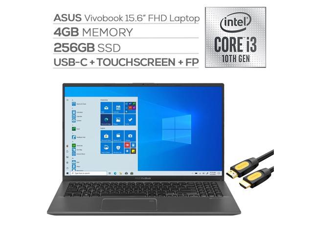 ASUS VivoBook 15.6" FHD Touchscreen Laptop, 1080p NanoEdge, Inetl Core i3-1005G1 Dual-Core, 8GB RAM, 256GB SSD+2TB HDD, USB-C, FP Reader, WebCam, Mytrix HDMI Cable, Win 10 S