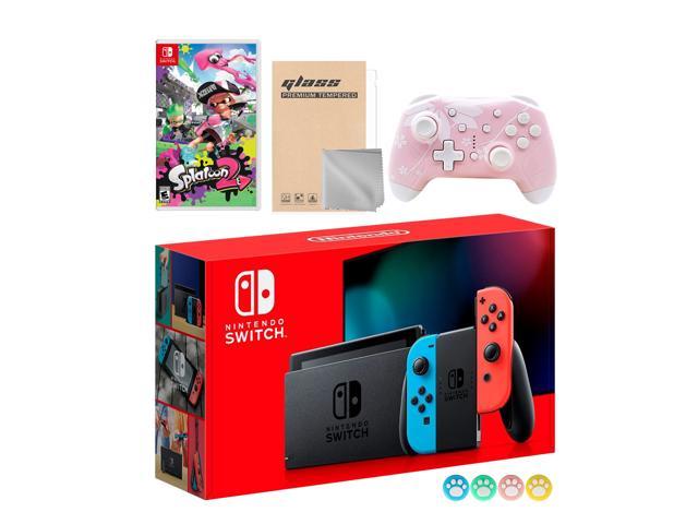 Nintendo Switch Neon Red Joy-Con Set, Bundle With Splatoon 2 And Mytrix Wireless Pro Controller and Accessories - Newegg.com