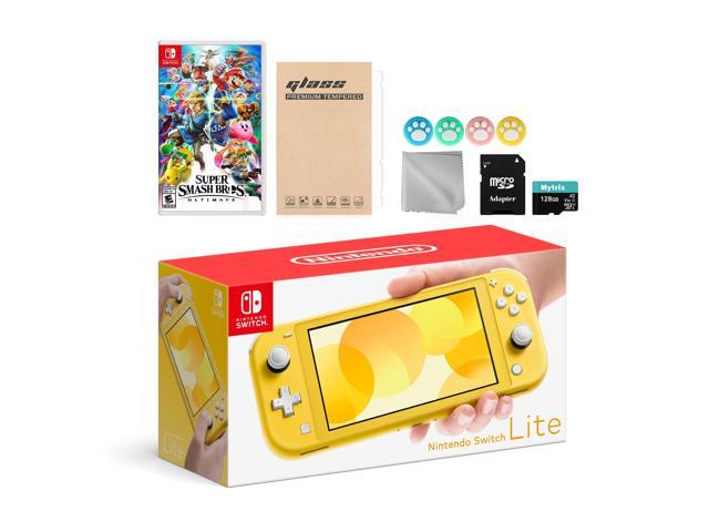 FALSK vokse op Syge person Nintendo Switch Lite Yellow with Super Smash Bros. Ultimate, Mytrix 128GB MicroSD  Card and Accessories NS Game Disc Bundle Best Holiday Gift - Newegg.com