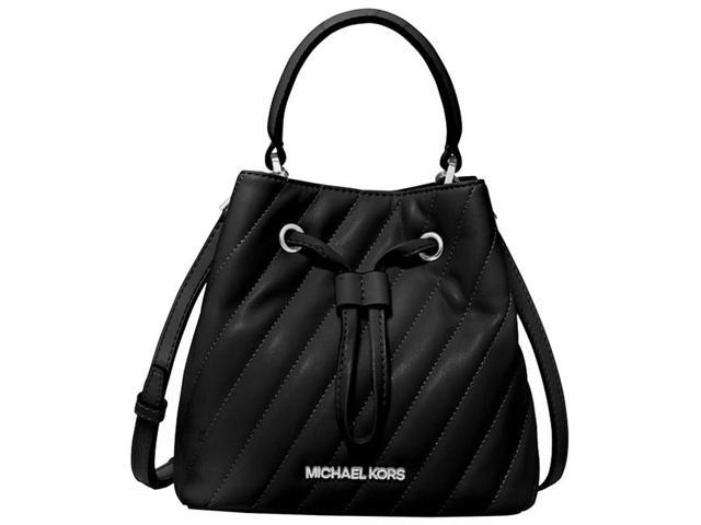 Michael Kors Suri 35T0SU2C0U Small Vegan Faux Leather Bucket Crossbody Bag  In Black 