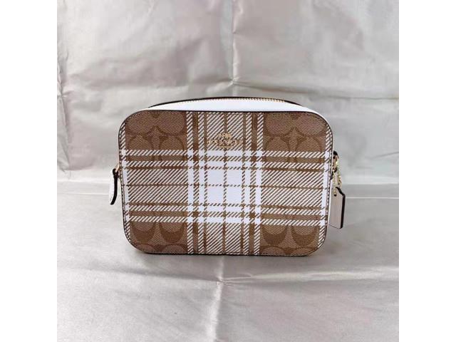 coach plaid camera bag