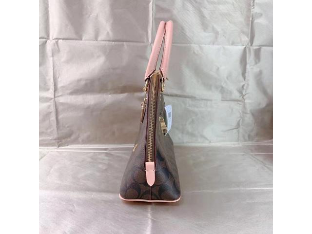 Coach Katy Satchel In Signature Canvas Brown Shell Pink 2558