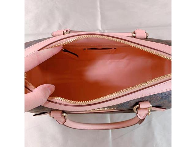 Coach 83607 Rowan Satchel In Signature Canvas Brown Shell Pink 