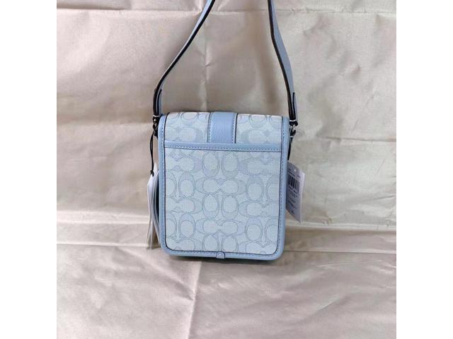 Coach Brown/Blue Signature Canvas and Leather North/South Lonnie Crossbody  Bag Coach