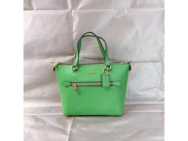 Coach CA844 Mini Gallery Crossbody In IM/Neon Green 