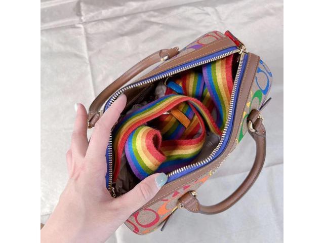 Coach Mini Bennett Satchel in Signature Canvas with Rainbow