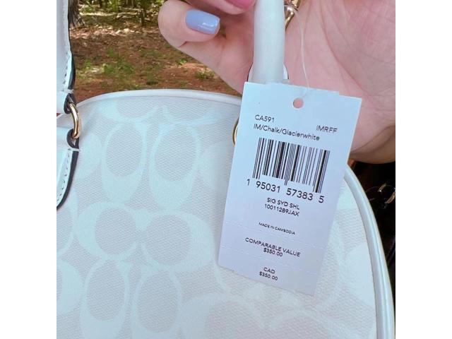 NWT Coach Sydney Satchel In Signature Canvas Chalk/Glacier White CA591 $350