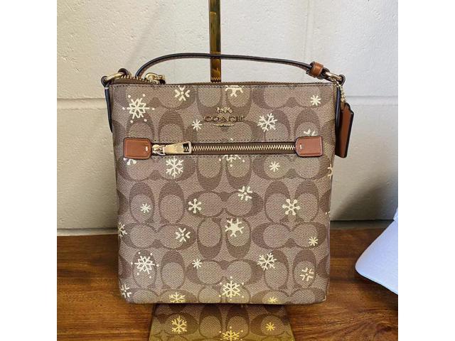 Coach CF285 Mini Rowan File Bag With Snowflake Print In