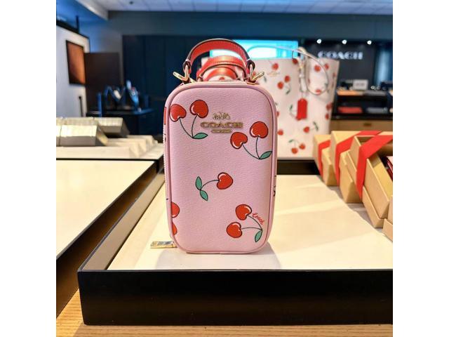 Coach Eva Phone Crossbody with Heart Cherry Print