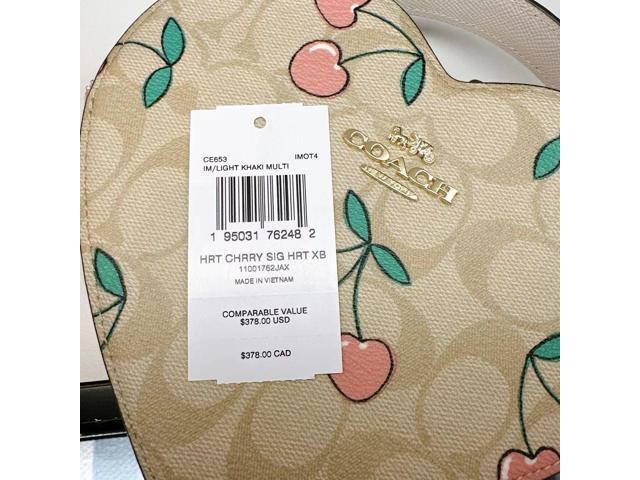 Coach CE653 Heart Crossbody With Heart Cherry Print In Gold/Light