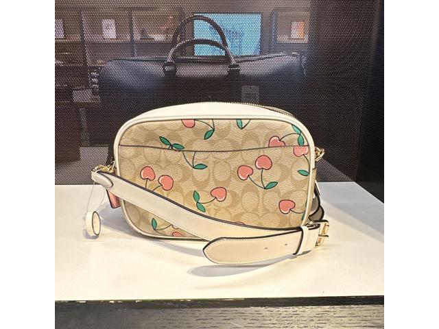 Coach cf423 Jamie Camera Bag In Signature Canvas With Heart Cherry