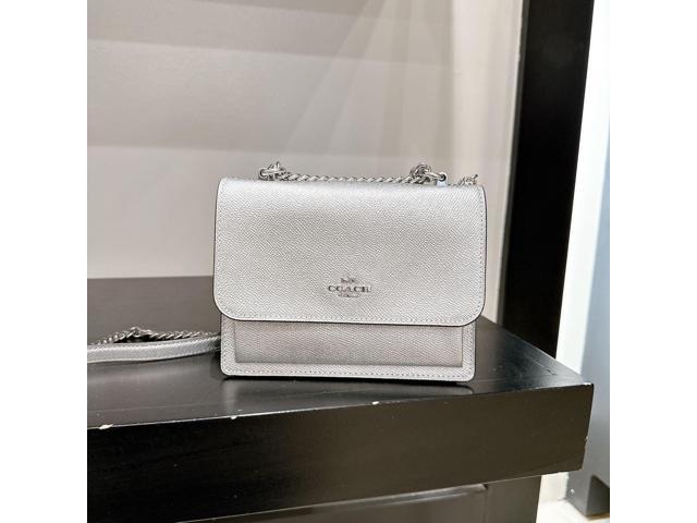 Coach Mirror Metallic Pochette, Silver