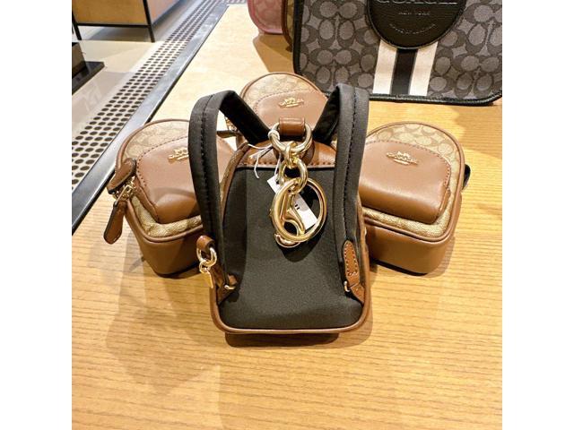 Coach Mini Court Backpack Bag Charm In Signature Canvas - C7803 