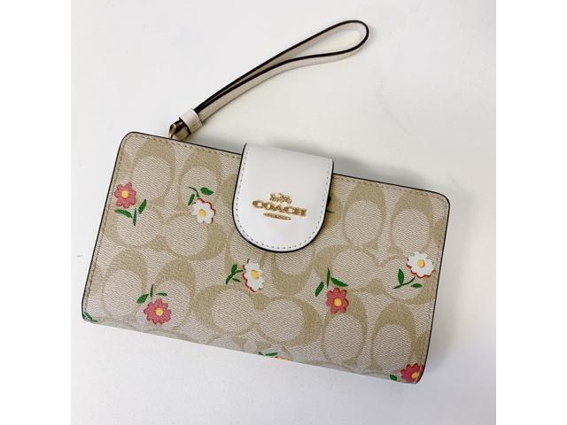 COACH OUTLET®  Tech Wallet In Signature Canvas With Stripe Heart Print