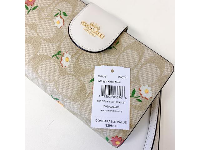 COACH OUTLET®  Tech Wallet In Signature Canvas With Stripe Heart Print