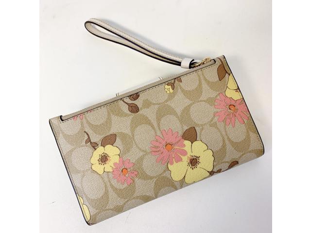 Coach Tech Wallet in Signature Canvas with Floral Cluster Print