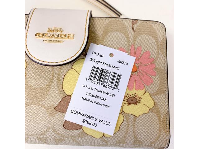 Coach Tech Wallet in Signature Canvas with Floral Cluster Print