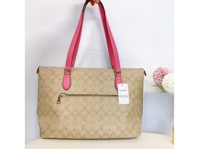 Coach CH504 Gallery Tote In Signature Canvas IN Light Khaki Chalk