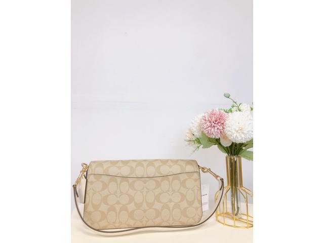 Coach Pink/ Beige Signature Canvas Morgan Crossbody Bag