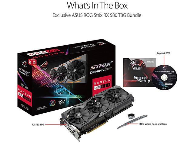 ASUS ROG Strix Radeon RX 580 T8G Gaming Top OC Edition GDDR5 DP HDMI ...