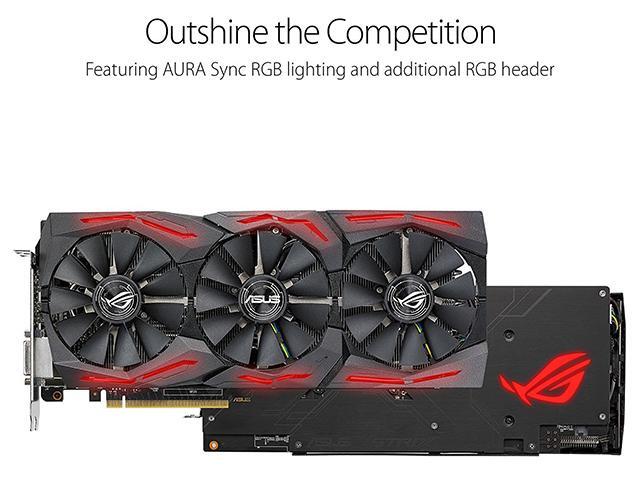 ASUS ROG Strix Radeon RX 580 T8G Gaming Top OC Edition GDDR5 DP HDMI ...