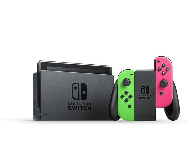 neon pink and green joycons