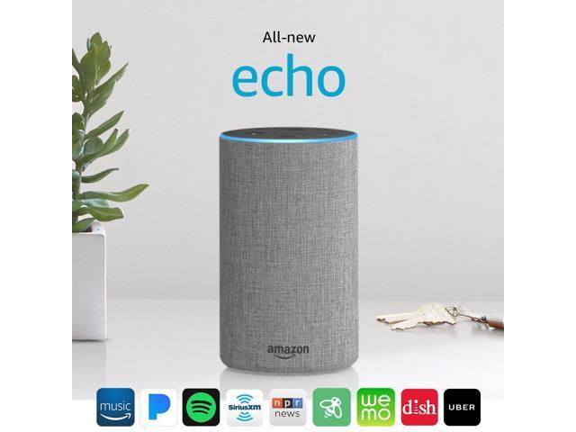 Echo (2nd Generation) with improved sound, powered by Dolby, and a new design – Heather Gray Fabric