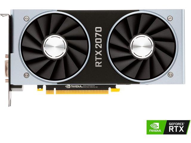 GeForce RTX 2070 Founders Edition 8GB GDDR6 PIC Express 3.1 Graphic Card –  Turing GPU Architecture/Ray Tracing DLSS/1710 MHz/14 Gbps Memory Speed/4K 