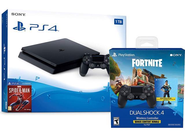 sony playstation 4 1tb slim console and extra black dualshock 4 wireless controller bundle