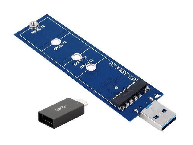 USB-C M.2 NGFF Hard Drive Enclosure B Key SATA SSD Reader to USB 3.0 Adapter 