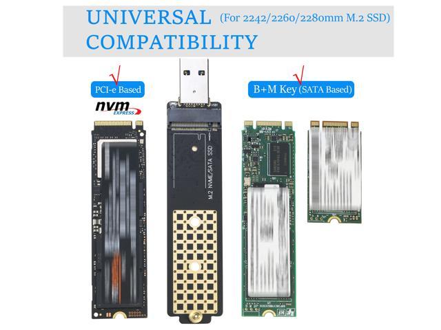 M.2 NVMe & SATA SSD to USB Enclosure Adapter, RIITOP M2 to USB 3.1 Type ...