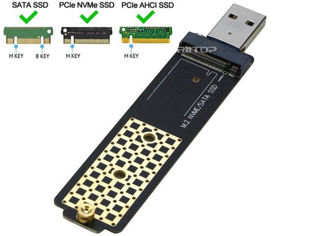 etnisch hemel constante NVMe to USB Adapter, RIITOP M.2 SSD to USB 3.1 Type-A Reader Compatible  with Both M Key PCIe NVMe SSD & NGFF (B+M Key) SATA SSD - Newegg.com