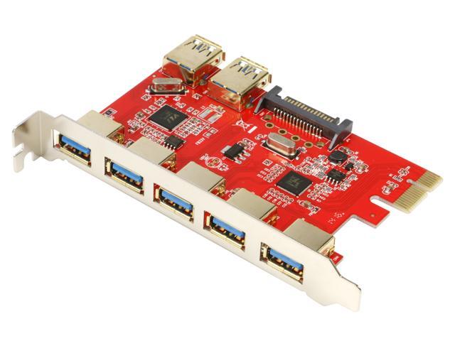 Riitop 7 Ports Usb 3 0 Pci E Express Adapter Card Speed Up To 5gbps Pcie Usb3 0 Controller Card For Desktop Pc With 15 Pin Sata Power Connector Newegg Com