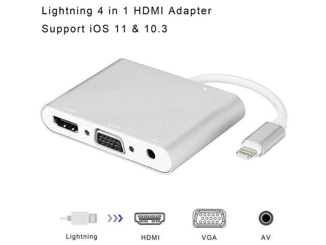 for Lightning to VGA HDMI Digital AV Adapter Cable For Apple Ipad Iphone 6 7 8 