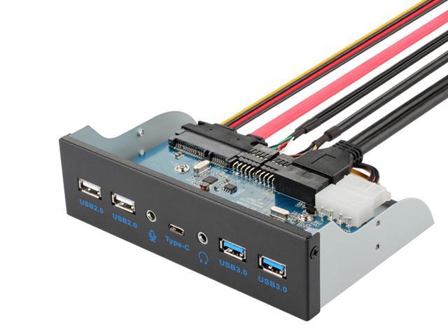 5.25 in USB 3.1 3.0 Front Panel USB Type C + 2*USB 3.0 + 2*USB 2.0 + Audio  Jack Mic Port for Desktop PC 5.25" CD-ROM Optical Drive Expansion Bay -  Newegg.com