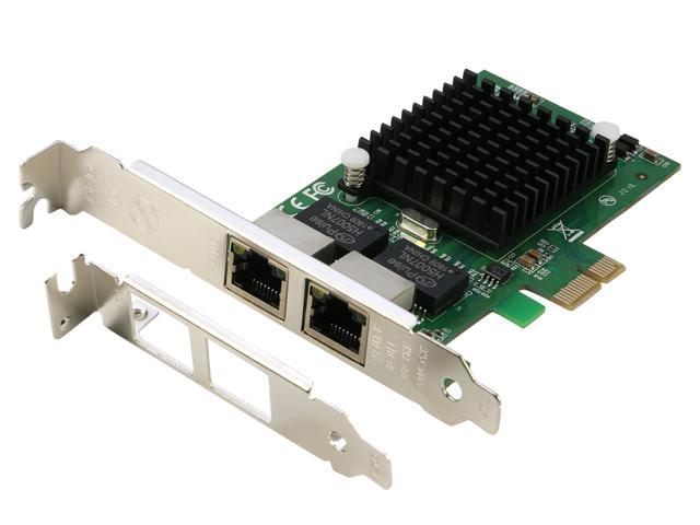 Dual Port Gigabit Ethernet Converged PCI-E x1 Card,2X RJ45 Gigabit Network Interface Controller Adapter,with 82575EB Chipset for Desktops,Work Stations,Servers with Low Profile Bracket. 