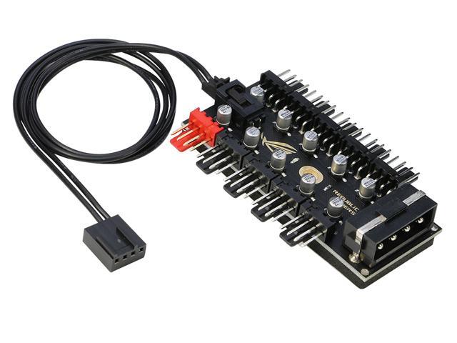 Puerto Muy enojado portátil RIITOP 4 Pin PWM Fan RGB Splitter Controller Hub 1 to 10 Ports for CPU Fan,  Case Chasis Cooling Fan, Power by IDE Molex Large 4pin Internal Power  Cables - Newegg.com