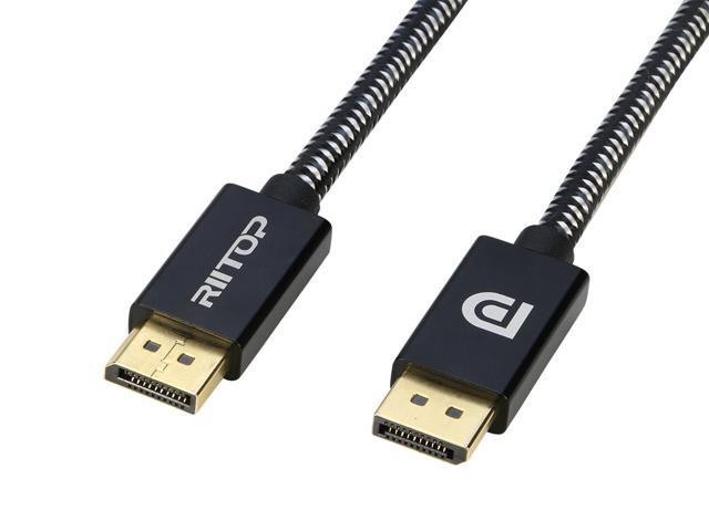 Riitop 4k Displayport Cable Dp Male To Male Nylon Braided Cord Displayport To Displayport 2k 144hz 4k 60hz Gold Plated For Pc Monitor Projector Laptop Tv 6ft Newegg Com